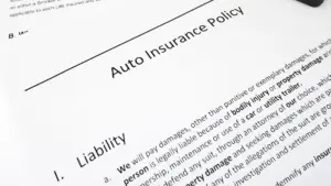 A car insurance policy,