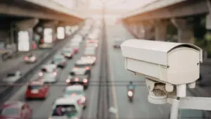 A surveillance camera pointed at a freeway in Washington State.